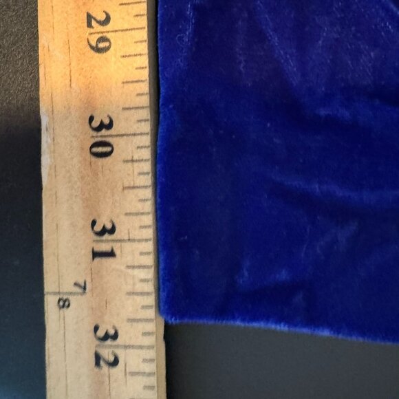 Zara Electric Blue Velvet High Rise Wide Leg Trouser Pants, Size Large - Picture 5 of 7